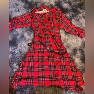 Red long sleeve dress